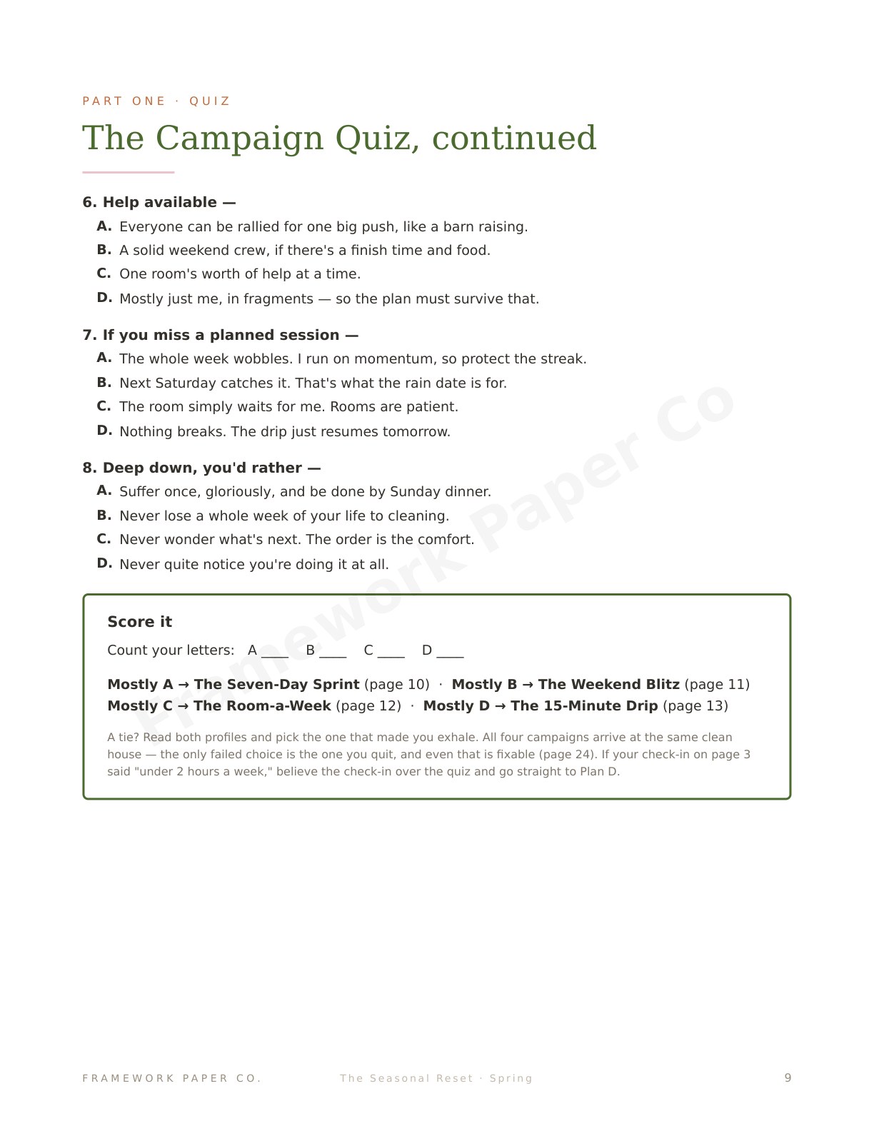 Spring — The Campaign Quiz