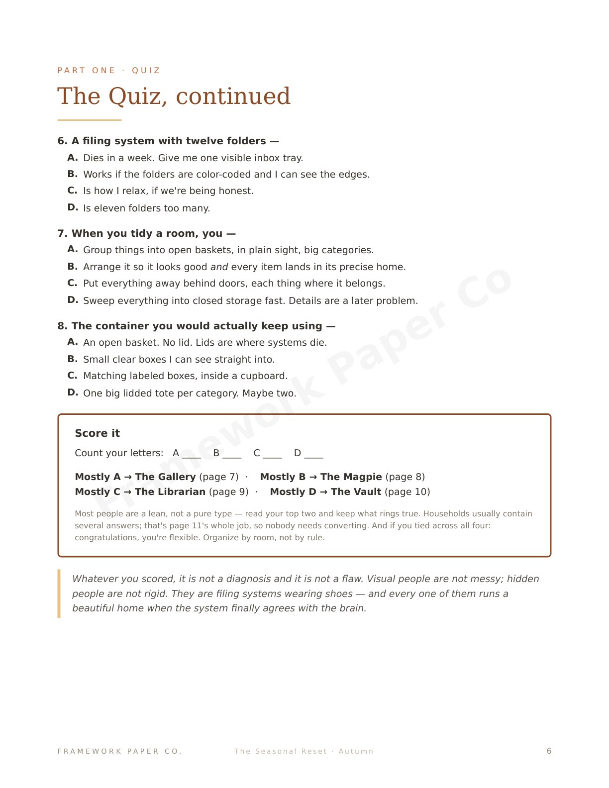 Autumn — The Organizing-Style Quiz